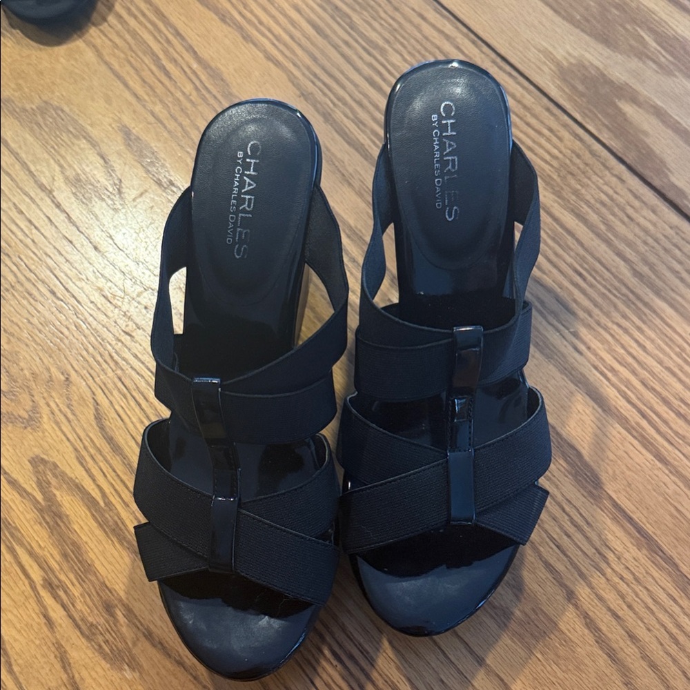 Charles by Charles David Black Strappy Heels